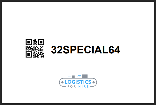 Generated inventory label displayed as a PDF with a QR code and product identifier.