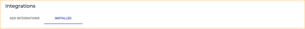 A screenshot of the INSTALLED tag highlighted in the Integrations page of CommerceBlitz OMNI.